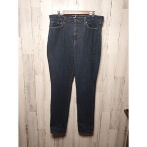 Eddue Bauer Voyager High Rise Straight Fleece Lined Jeans Size 16 Tall